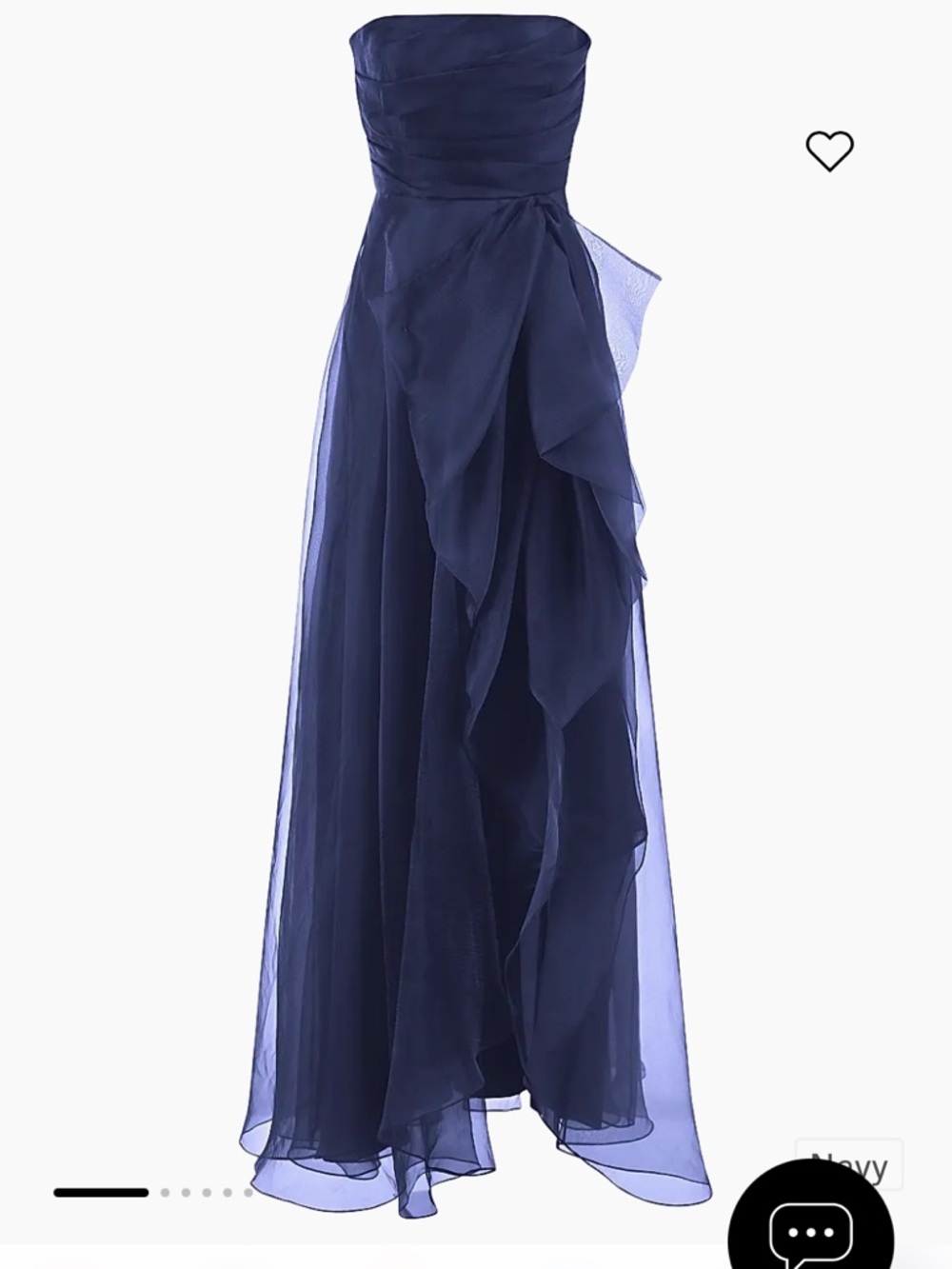 Theia Teresa Strapless Draped Gown NWT Navy No flaws